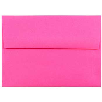JAM Paper A6 Invitation Envelopes, 4 3/4&quot; x 6 1/2&quot;, Fuchsia Pink, 250/BX