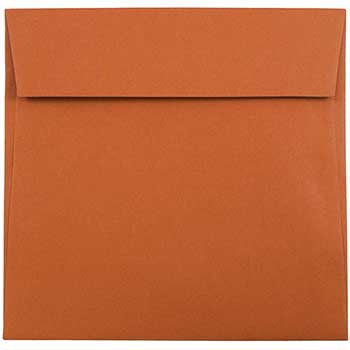 JAM Paper Premium Square Invitation Envelopes, 6&quot; x 6&quot;, Dark Orange, 250/CT