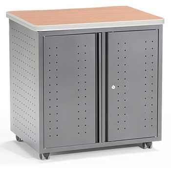 OFM Mesa Series Model 66746 Wheeled Locking Mobile Utility Station Cabinet with Laminate Top, Maple
