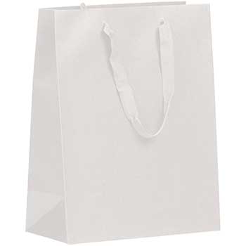JAM Paper Heavy Duty Kraft Gift Bag, 10&quot; x 13&quot; x 5&quot;, White Matte Recycled