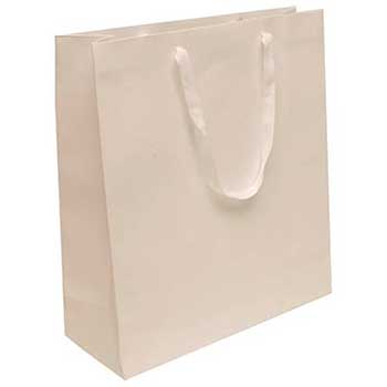 JAM Paper Heavy Duty Matte Horizontal Bag, 16&quot; x 17 1/2&quot; x 6&quot;, White Kraft Recycled