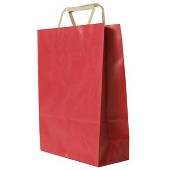 JAM Paper Gift Bag, 17&quot; x 20&quot; x 5 1/2&quot;, Red Kraft Pinstripe