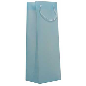JAM Paper Translucent Shopping Bag, 3 3/4&quot; x 13 1/2&quot; x 5&quot;, Blue