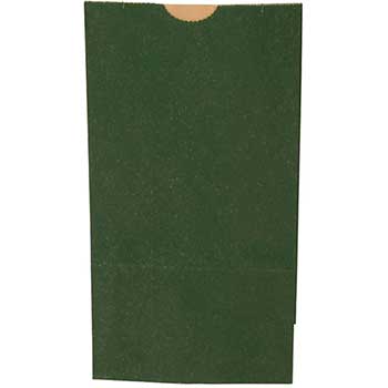 JAM Paper Kraft Lunch Bags, 5&quot; x 9 3/4&quot; x 3&quot;, Dark Green, 500/BX