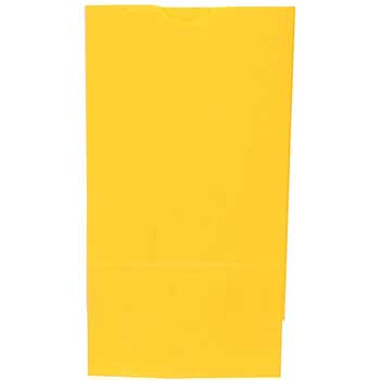 JAM Paper Kraft Lunch Bags, 5&quot; x 9 3/4&quot; x 3&quot;, Yellow, 500/BX