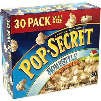 Pop Secret Premium Popcorn Movie Theater Butter, 3 oz., 30/PK