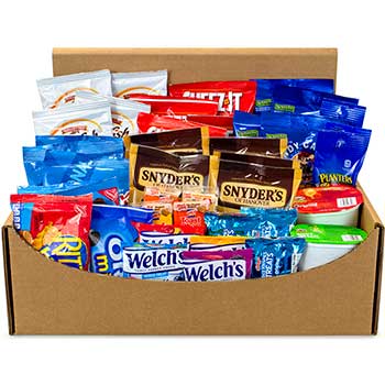 W.B. Mason Co. Ultimate Variety Party Snack Box - Fruit Snacks, Candy, Crackers, Cookies &amp; More, 45/BX
