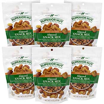 Superior Nut Company™ Honey Roasted Almond Snack Mix, 6 oz., 6/PK