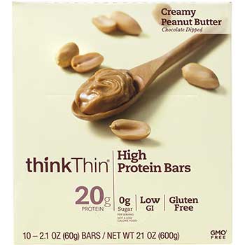 thinkThin&#174; High Protein Bar Creamy Peanut Butter, 2.1 oz., 10/PK