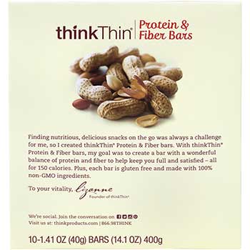 thinkThin Protein Bars Chunky Chocolate Peanut, 1.41 oz., 10/PK