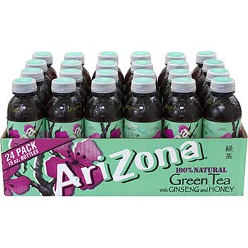 Arizona Green Tea Ginseng and Honey, 16 oz., 24/CT