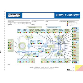 Auto Supplies Chrysler Multi-Point Vehicle Checkup, 3 Part, 250/BX