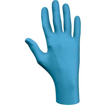 SHOWA Nitrile Disposable Gloves, Powder-Free, 4 mil, 9.5&quot;, Small, Blue, 100/BX