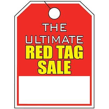 Auto Supplies Mirror Hang Tag, The Ultimate Red Tag Sale, 8.5&quot; x 11.5&quot;, 50/PK