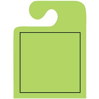 Auto Supplies Mirror Hang Tags, J Hook, Blank with Black Frame, Large, Green, 50/PK