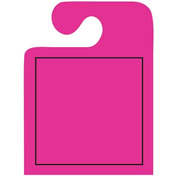 Auto Supplies Mirror Hang Tags, J Hook, Blank with Black Frame, Large, Pink, 50/PK