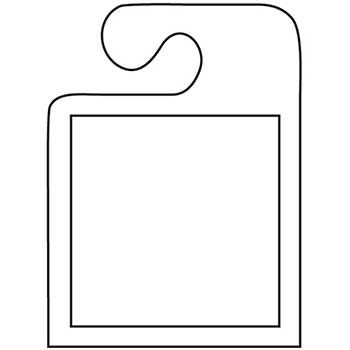 Auto Supplies Mirror Hang Tags, J Hook, Blank with Black Frame, Large, White, 50/PK