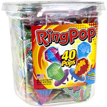 Ring Pop Hard Candy Lollipops, 40 Count