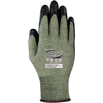 AnsellPro ActivArmr&#174; Heat/Cut Gloves, Medium Duty, Yarn Knit with Flame Resistant Foam Coating, Black, Size 10, 12 PR/PK