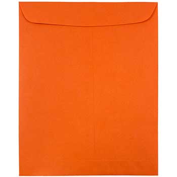 JAM Paper Open End Catalog Envelopes, 9&quot; x 12&quot;, Orange Recycled, 100/BX