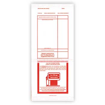 Auto Supplies Addendum Sticker, Red, 100/PK