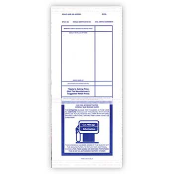 Auto Supplies Addendum Sticker, Blue, 100/PK