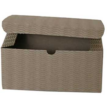 JAM Paper Gift Box with Corrugated Waves, 8&quot; x 8&quot; x 3 1/2&quot;, Kraft