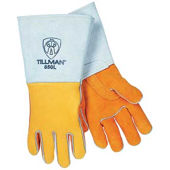 Tillman 850 Premium Top Grain Elkskin Welding Gloves, Golden/White, Large