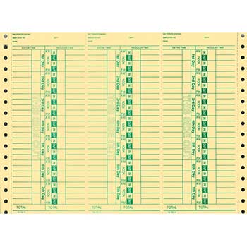Auto Supplies Continuous Time Clock Cards, AA-292-VI, 300/PK