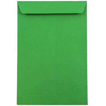 JAM Paper Open End Catalog Envelopes, 6&quot; x 9&quot;, Green Recycled, 100/BX