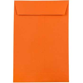 JAM Paper Open End Catalog Envelopes, 6&quot; x 9&quot;, Orange Recycled, 100/BX