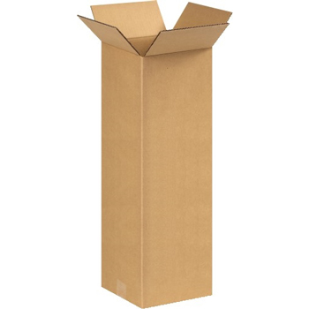 W.B. Mason Co. Tall Corrugated boxes, 8&quot; x 8&quot; x 24&quot;, Kraft, 25/BD