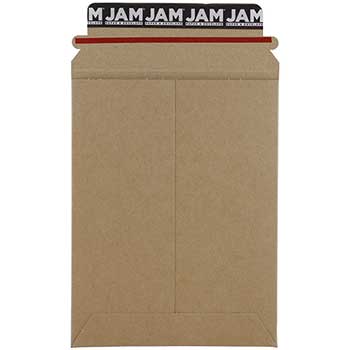 JAM Paper Stay-Flat Photo Mailer Envelope with Peel &amp; Seal Closure, 6&quot; x 8&quot;, Brown Kraft