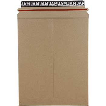 JAM Paper Stay-Flat Photo Mailer Envelope with Peel &amp; Seal Closure, 9&quot; x 11 1/2&quot;, Brown Kraft