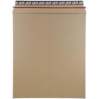 JAM Paper Stay-Flat Photo Mailer Envelope with Peel &amp; Seal Closure, 11&quot; x 13 1/2&quot;, Brown Kraft