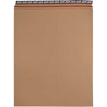 JAM Paper Stay-Flat Photo Mailer Envelope with Peel &amp; Seal Closure, 17&quot; x 21&quot;, Brown Kraft