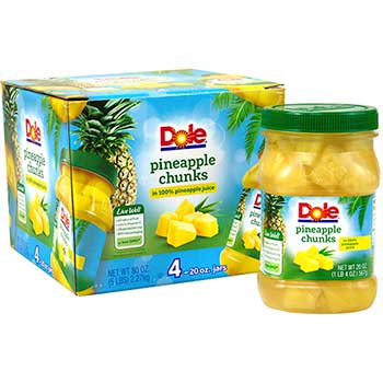 Dole Pineapple Chunks in 100% Juice, 20 oz., 4/PK