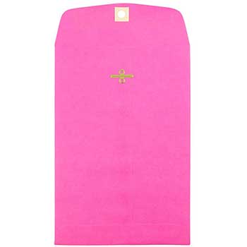 JAM Paper Open End Catalog Envelopes with Clasp Closure, 6&quot; x 9&quot;, Ultra Fuchsia Pink, 100/BX