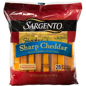 Sargento Cheese Sticks Sharp Cheddar, 28/PK