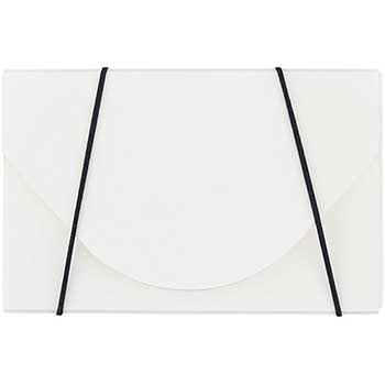 JAM Paper Plastic Business Card Holder Case, White Solid