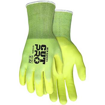 MCR Safety Memphis Cut Pro&#174; Gloves, 13 Gauge, HPPE/Nylon/Lycra, Extended Knit Wrist, Hi-Vis Lime, X-Large, 12/PK