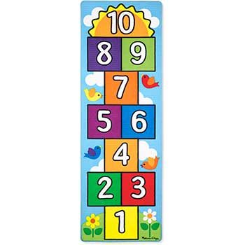 Melissa &amp; Doug Hop and Count Hopscotch Game Rug, 78.5 in. x 26.5 in., 3 Pieces