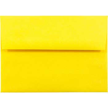 JAM Paper A6 Invitation Envelopes, 4 3/4&quot; x 6 1/2&quot;, Yellow Recycled, 250/BX