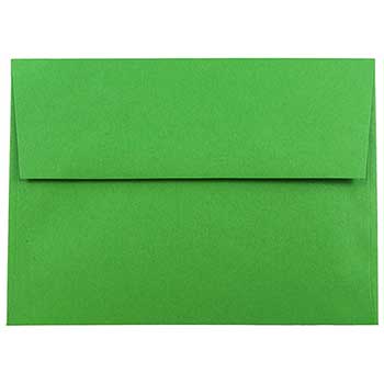 JAM Paper A7 Invitation Envelopes, 5 1/4&quot; x 7 1/4&quot;, Green Recycled, 250/BX