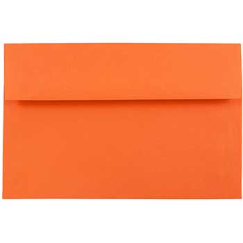 JAM Paper A8 Invitation Envelopes, 5 1/2&quot; x 8 1/8&quot;, Orange Recycled, 50/BX