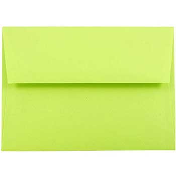 JAM Paper A7 Invitation Envelopes, 5 1/4&quot; x 7 1/4&quot;, Lime Green, 50/BX