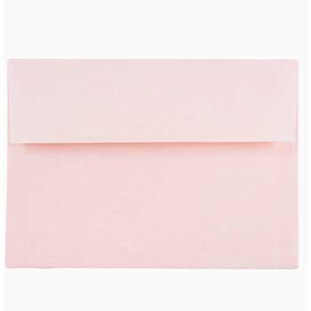 JAM Paper A7 Parchment Invitation Envelopes, 5 1/4&quot; x 7 1/4&quot;, Pink Ice Recycled, 250/CT