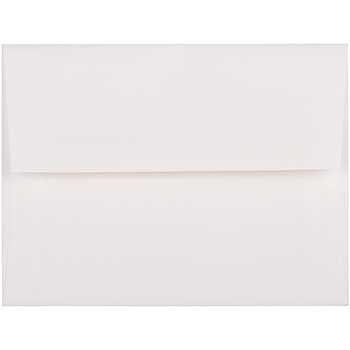 JAM Paper A2 Strathmore Invitation Envelopes, 4 3/8&quot; x 5 3/4&quot;, Bright White Laid, 250/BX