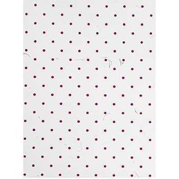 JAM Paper Handmade Recycled Folder, White with Burgundy Dots