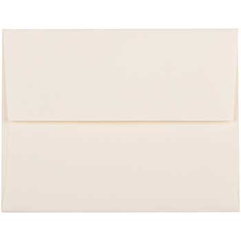 JAM Paper A2 Strathmore Invitation Envelopes, 4 3/8&quot; x 5 3/4&quot;, Natural White Linen, 250/CT